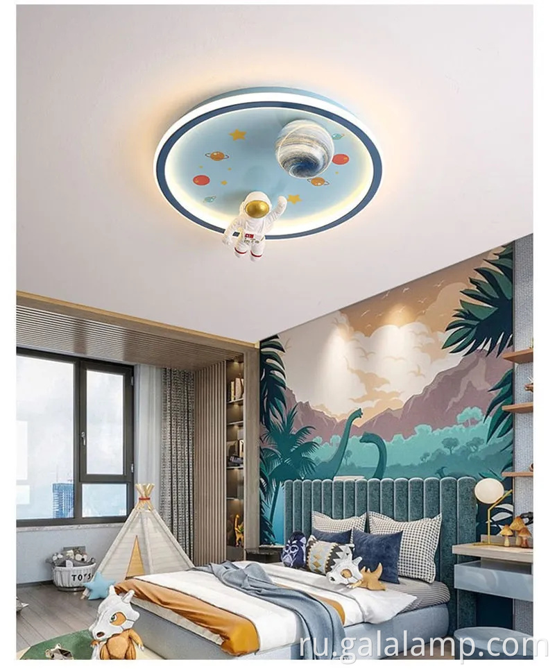 Детская комната спальня светодиодная потолочная легкая планета астронавт астронавт